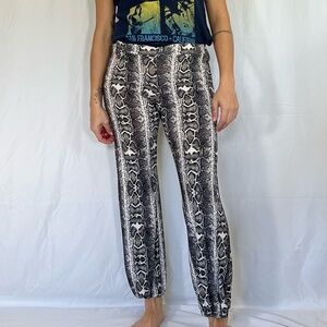 Deborah Viereck Snake Print Jogger Pants